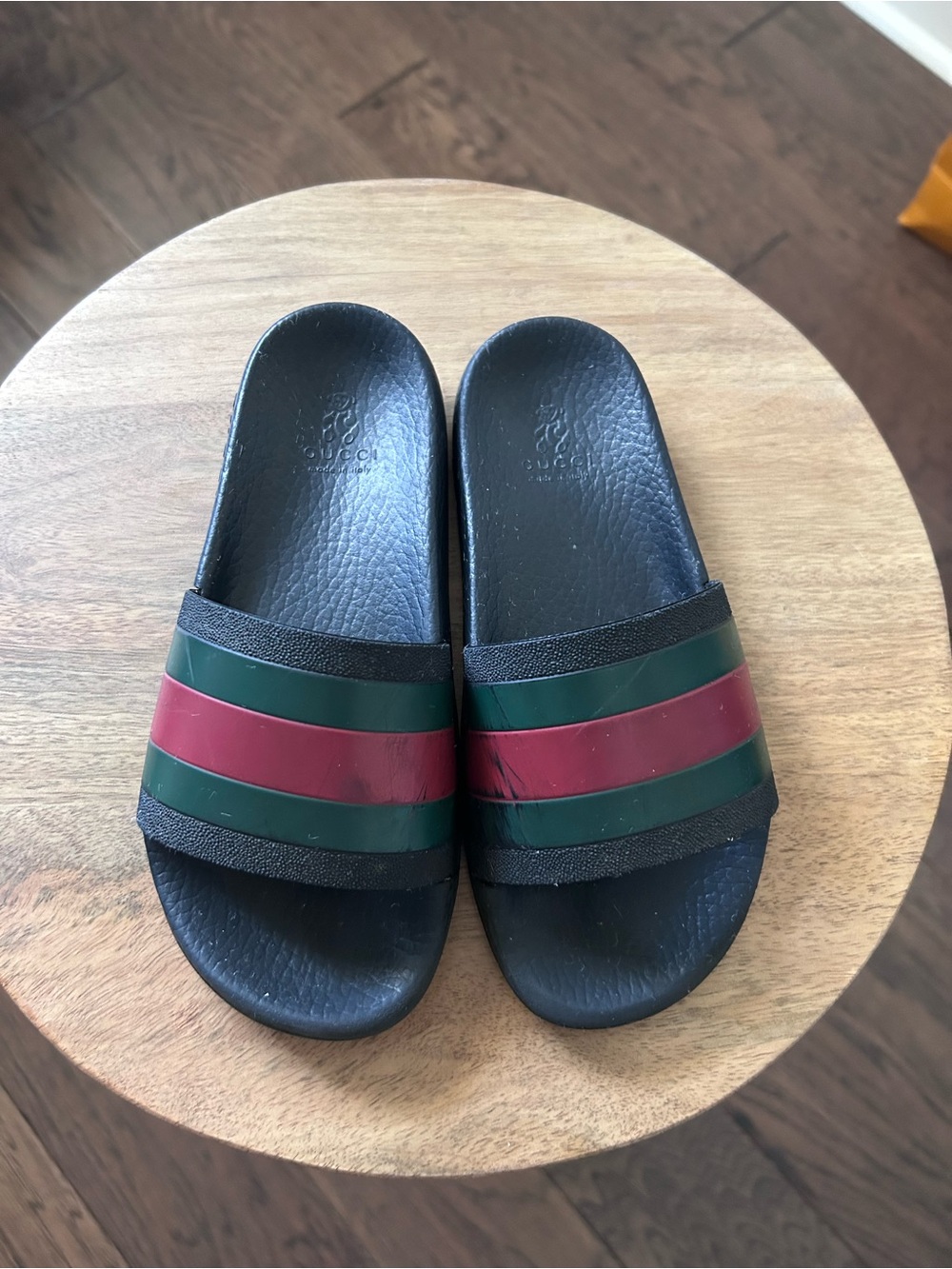 Gucci Kids Web Stripe Slide Sandals Black Size EU 33 / US 2Y
